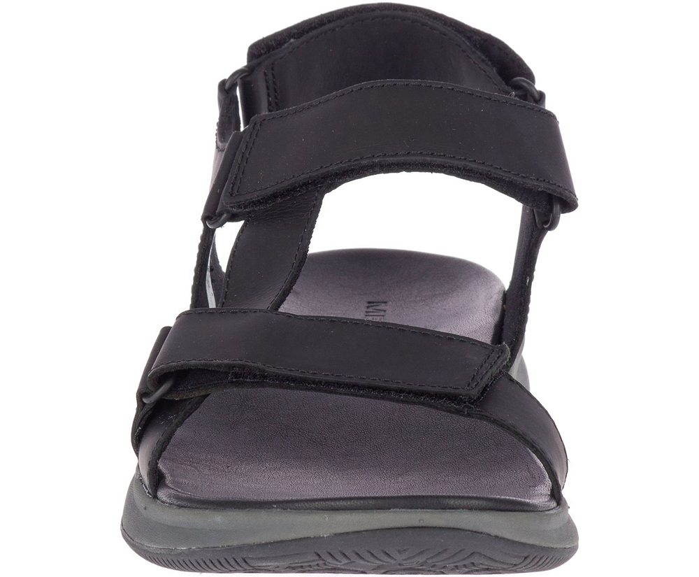 Sandały Merrell Męskie Czarne - Tideriser Luna Strap Skórzane - 340657-OMF